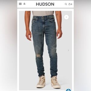 NWT Hudson Zack Skinny Jeans Indigo Oil Stains Men’s Size 40-42 *see Measurement